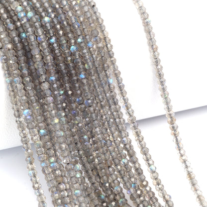 Blue Labradorite 2.5mm Faceted Rondelles Bead Strand