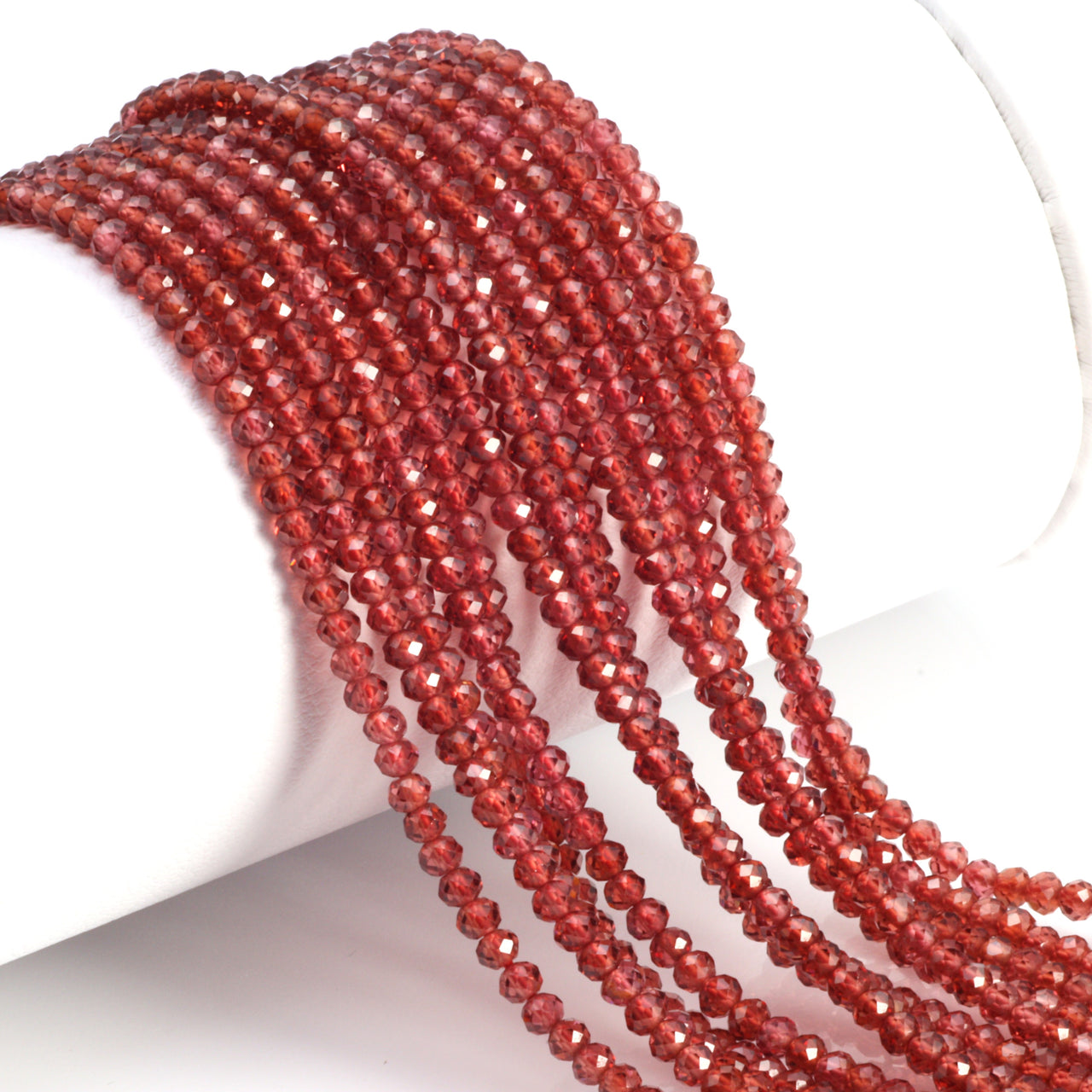 Red Garnet 2.5mm Faceted Rondelles Bead Strand