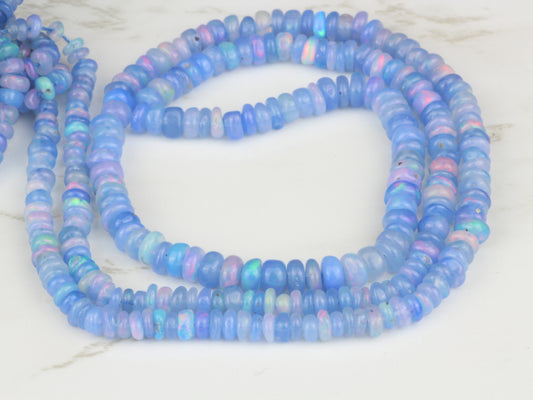 Purple Ethiopian Opal 4mm Smooth Rondelles