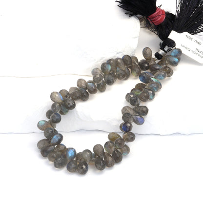 AAA Blue Labradorite 8x6mm Faceted Teardrop Briolettes Bead Strand