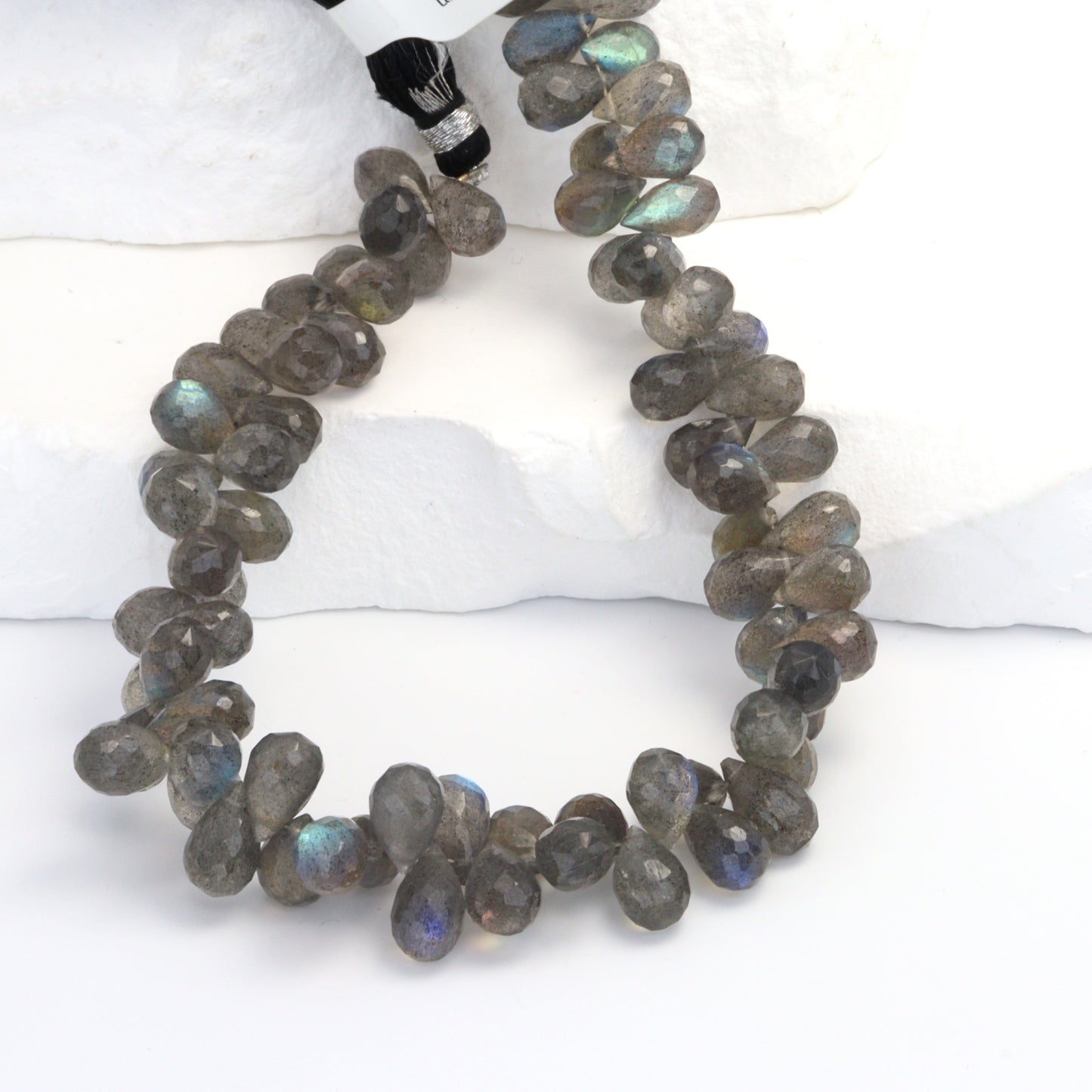 AAA Blue Labradorite 8x6mm Faceted Teardrop Briolettes Bead Strand
