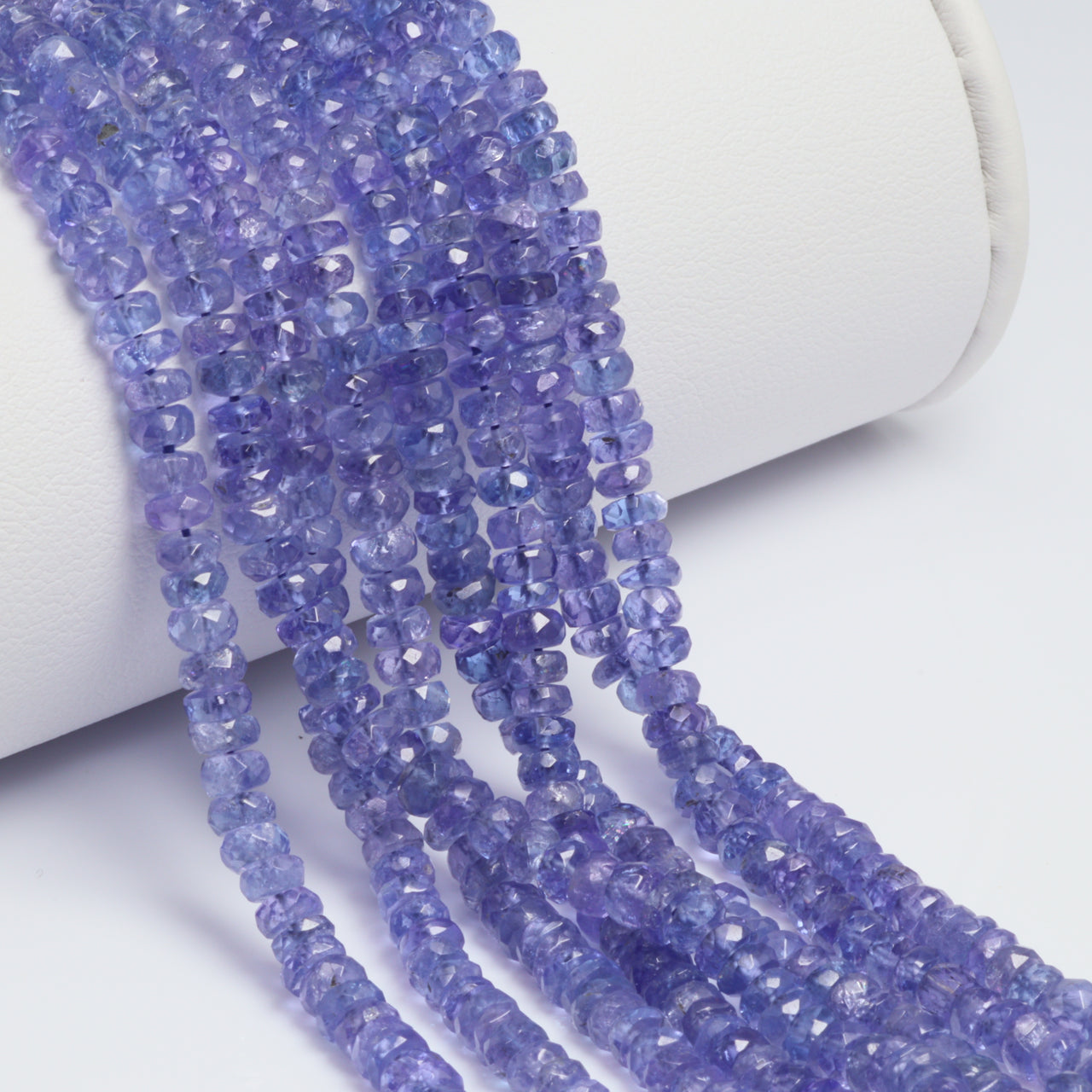 Blue Tanzanite 4mm Faceted Rondelles