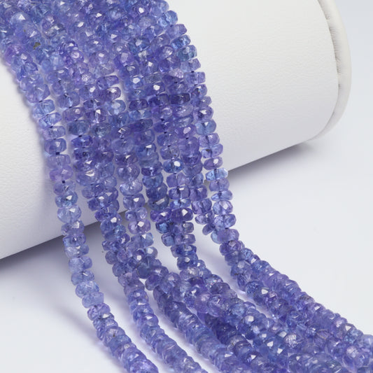 Blue Tanzanite 4mm Faceted Rondelles