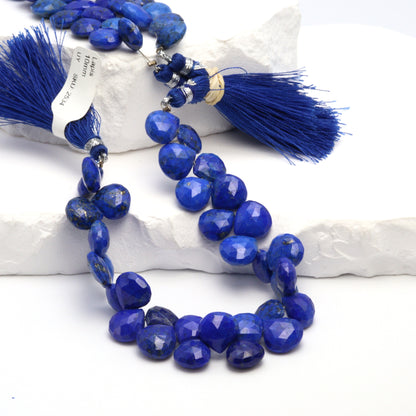 Royal Blue Lapis Lazuli 10mm Faceted Heart Shaped Briolettes