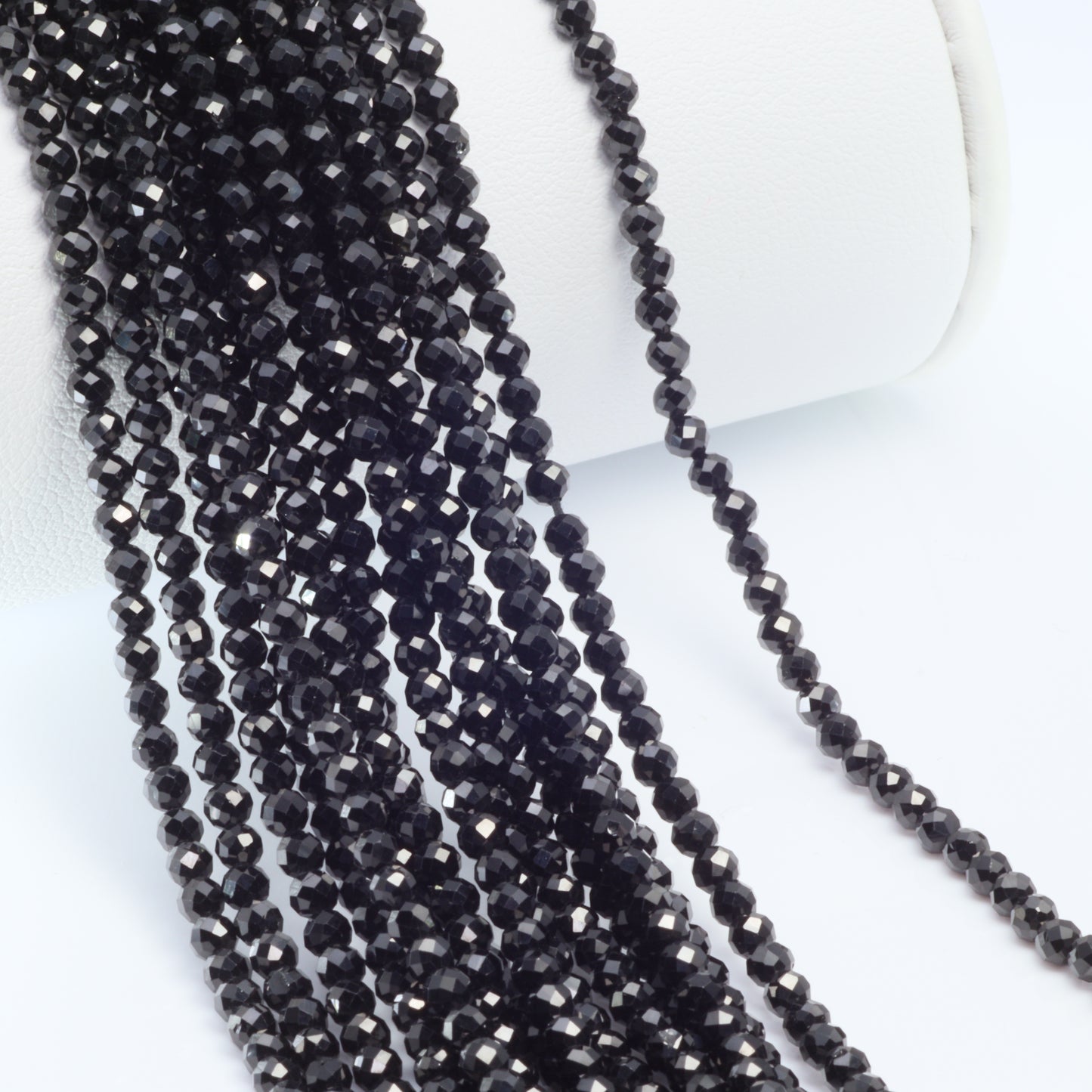 Black Spinel 3mm Faceted Rounds