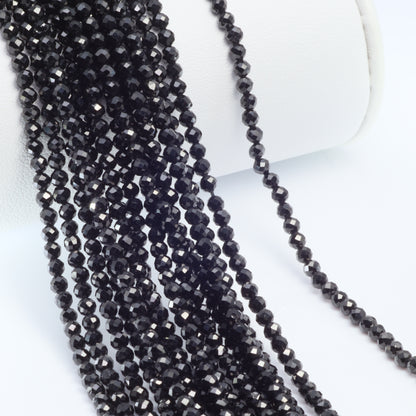 Black Spinel 3mm Faceted Rounds