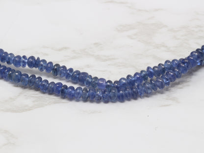 Cornflower Blue Sapphire 2.5mm Smooth Rondelles Bead Strand