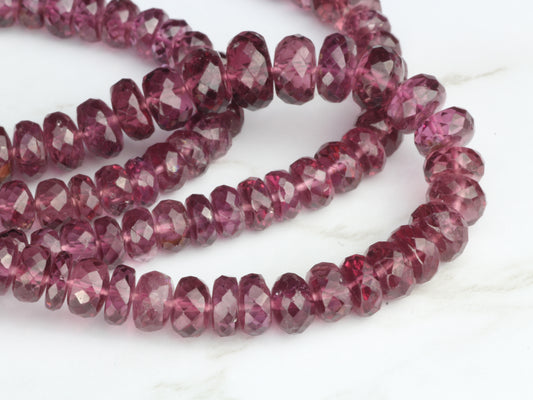 AAA Rhodolite Garnet 5mm Faceted Rondelles
