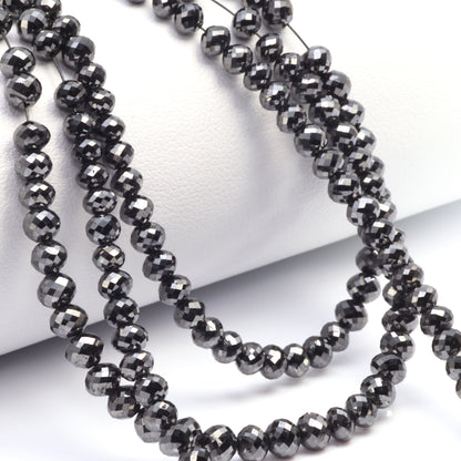 Black Diamond 3.25mm Faceted Rondelles