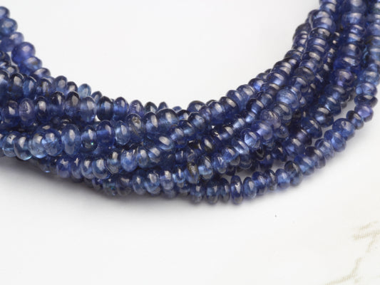 Navy Blue Sapphire 2mm Smooth Rondelles