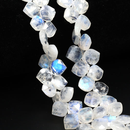 Rainbow Moonstone 8mm Faceted Cushions Bead Strand