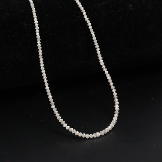 Gray Diamond 1.5mm – 2.5mm Hand Faceted Rondelles Bead Strand