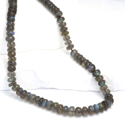 Blue Labradorite 6mm Smooth Rondelles Bead Strand
