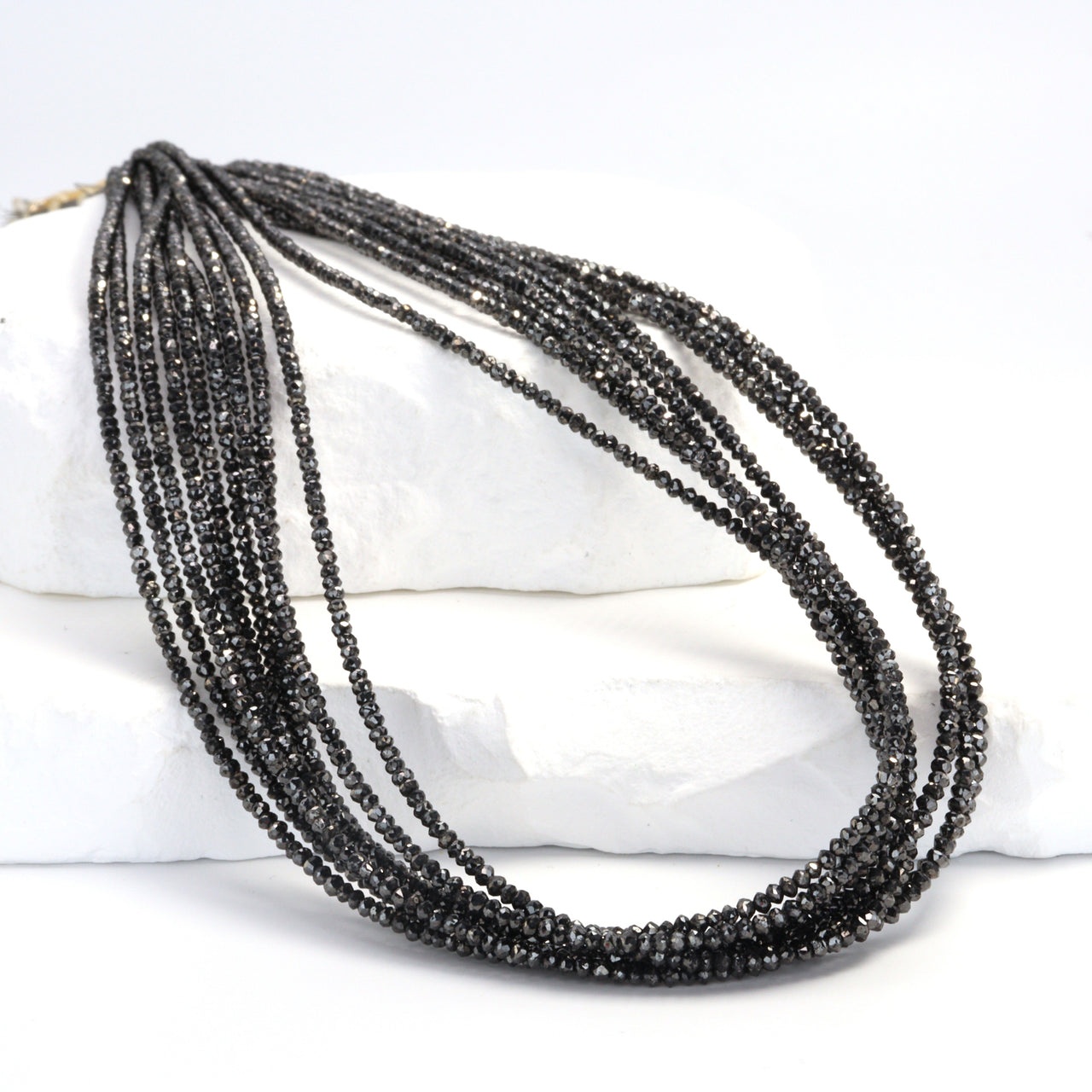 Black Diamond 2mm Faceted Rondelles