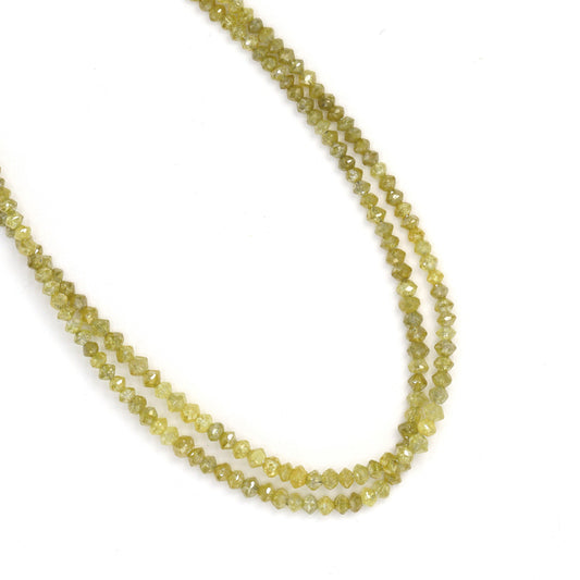 Yellow Diamond 1.8mm - 2.5mm Hand Faceted Rondelles Bead Strand