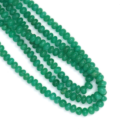 Green Emerald 3.5mm - 4.5mm Smooth Rondelles Bead Strand