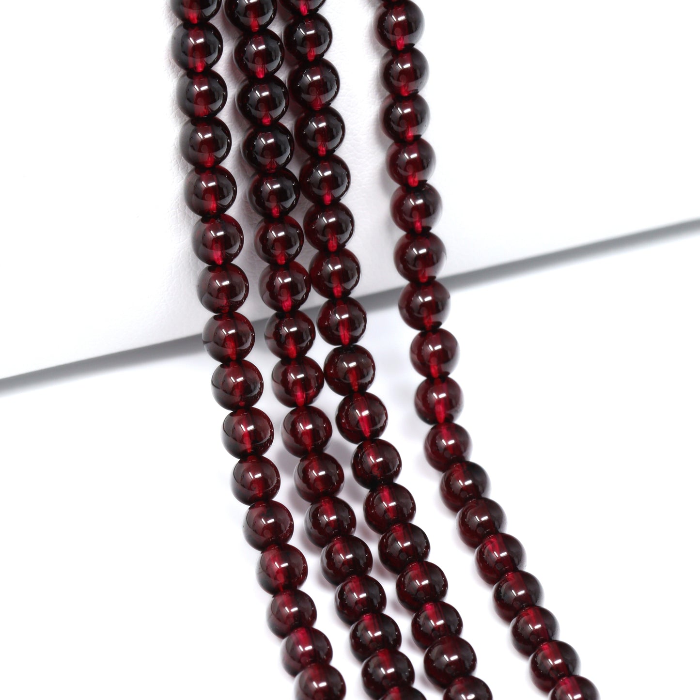 Red Garnet 5mm Smooth Rounds Bead Strand