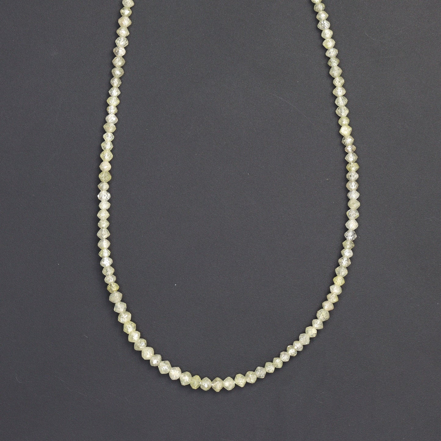 Taupe Diamond 1.9mm - 2.2mm Hand Faceted Rondelles Bead Strand