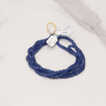 Royal Blue Sapphire 3.5mm Faceted Rondelles