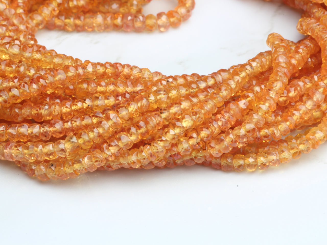 Deep Yellow Sapphire 3mm Faceted Rondelles