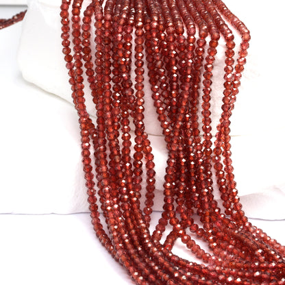 Red Garnet 2.5mm Faceted Rondelles Bead Strand