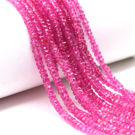 Pink Sapphire 2mm Faceted Rondelles