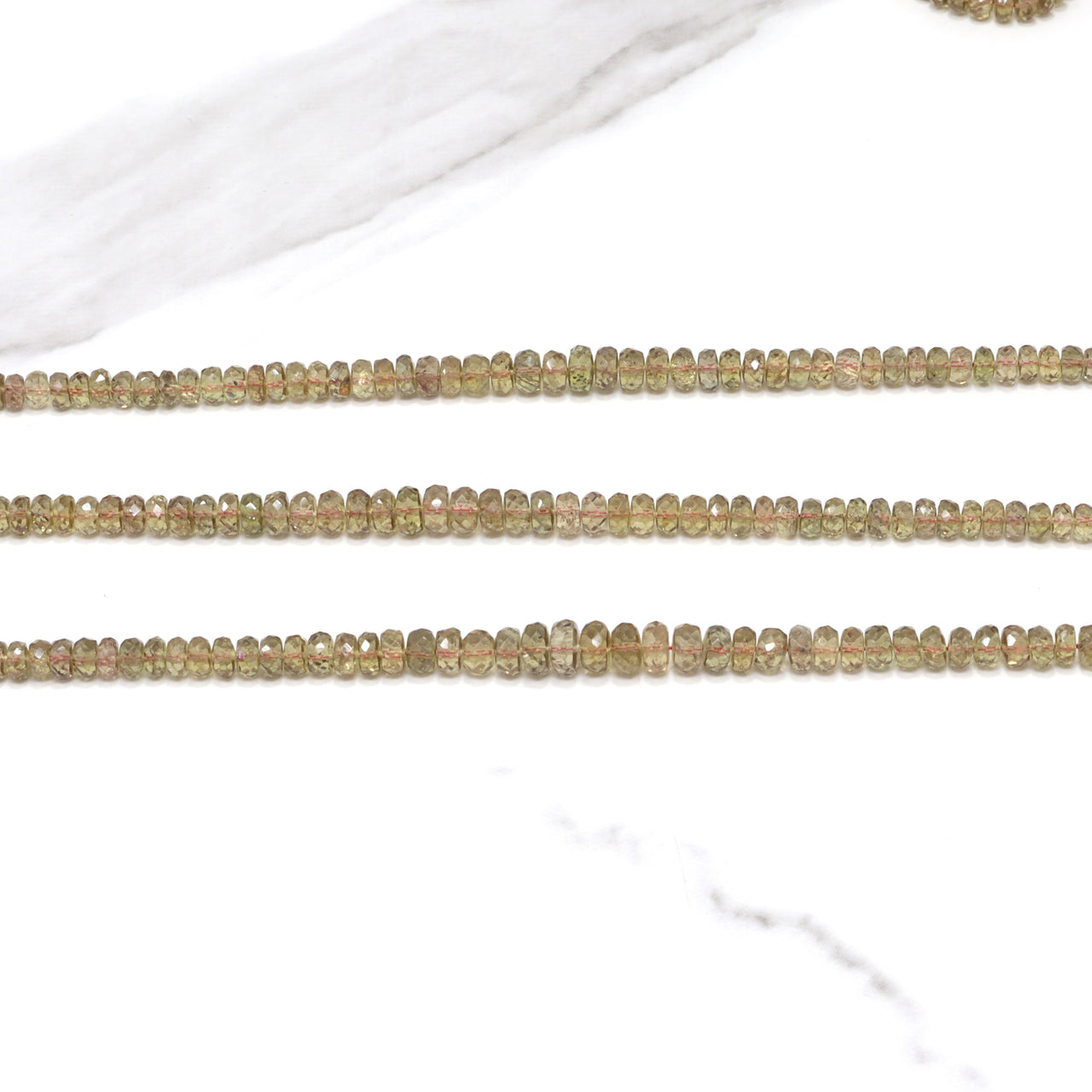 Color Change Garnet 3mm - 5mm Faceted Rondelles 11 Strand Bead Necklace