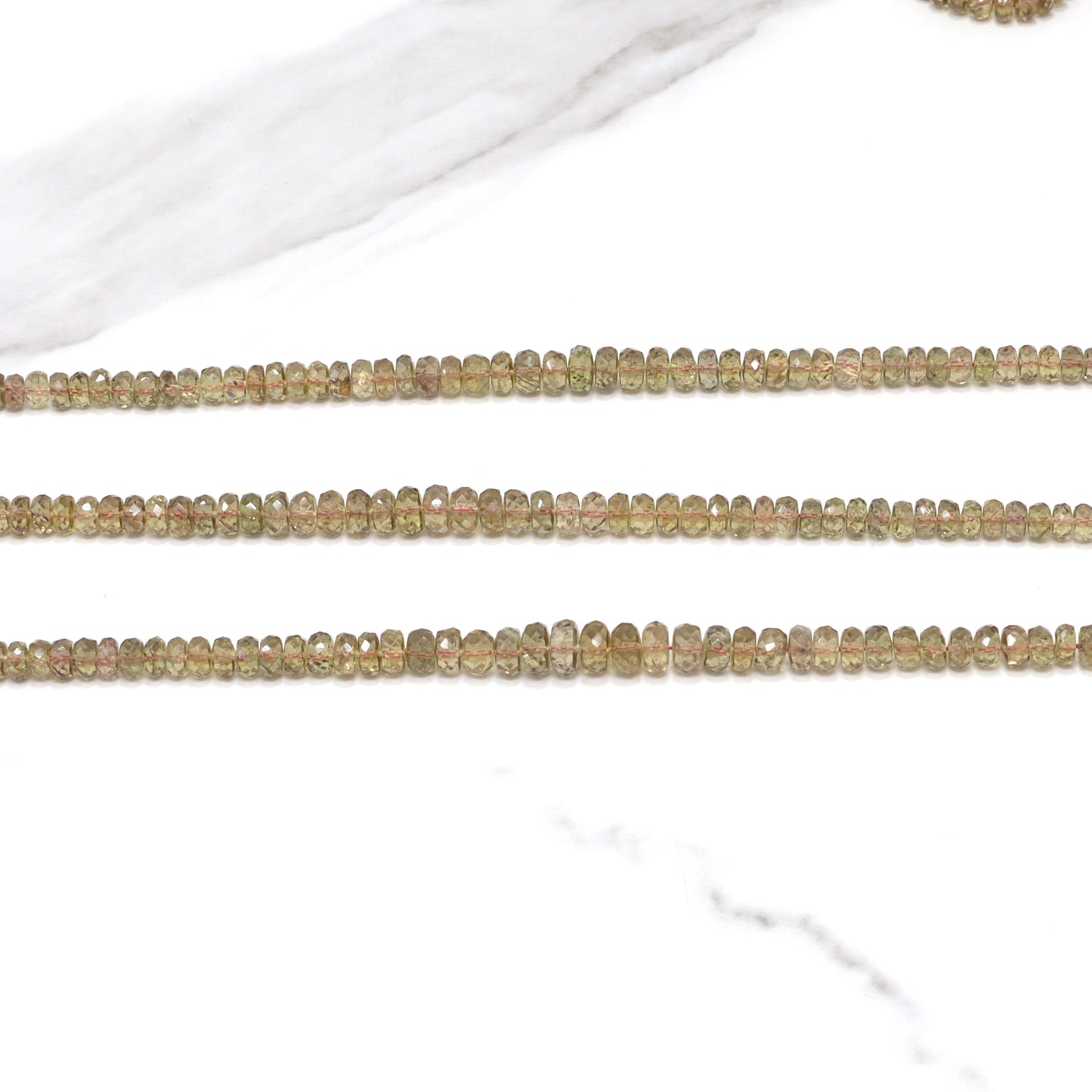 Color Change Garnet 3mm - 5mm Faceted Rondelles 11 Strand Bead Necklace