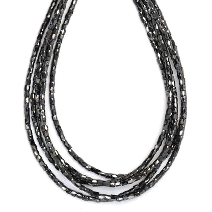 Black Diamond 2x1.5mm Faceted Tubes Bead Strand