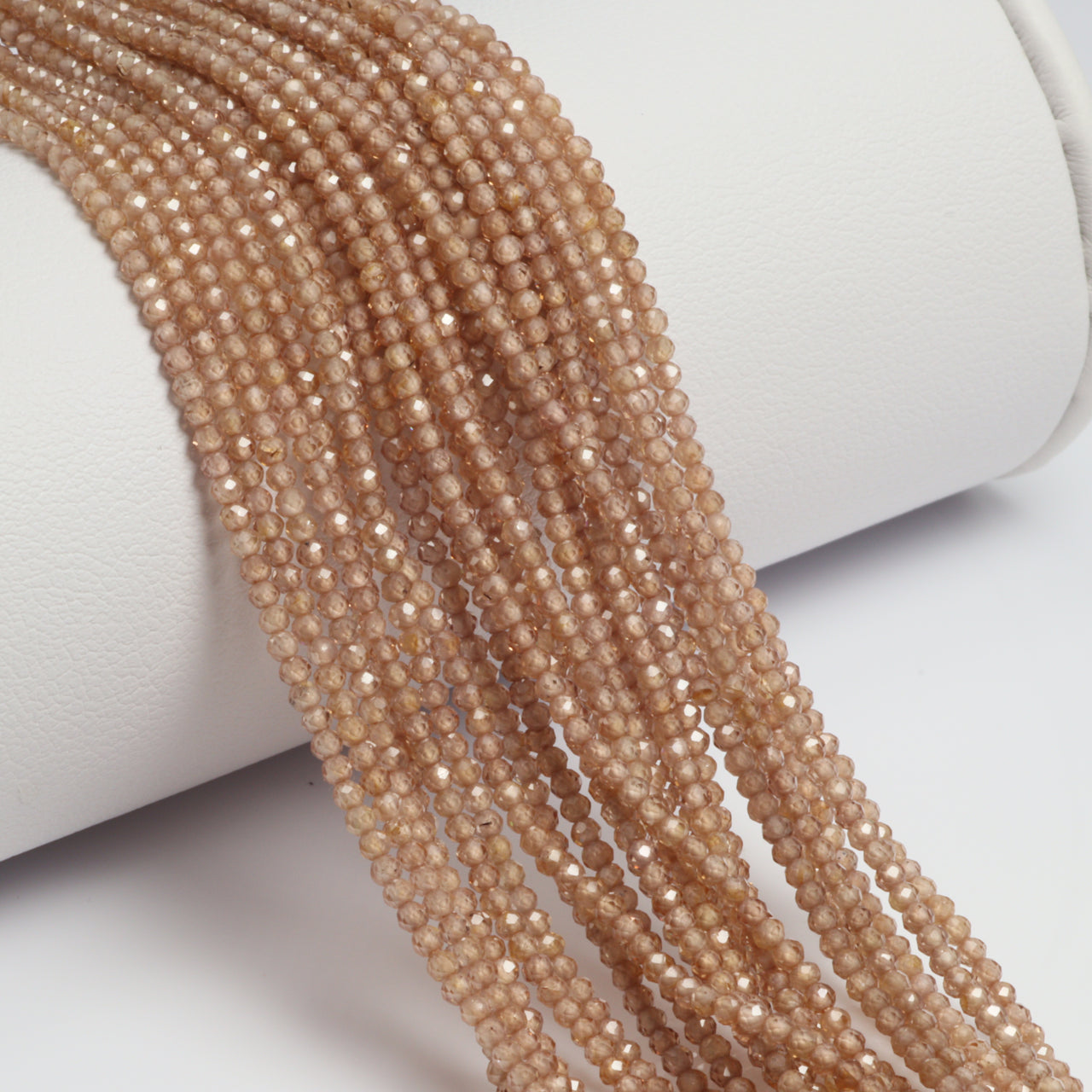 Brown Zircon 1.8mm Faceted Rounds Bead Strand
