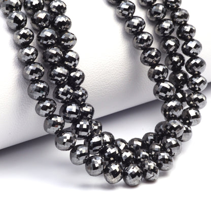 Black Diamond 4.5mm Faceted Rondelles