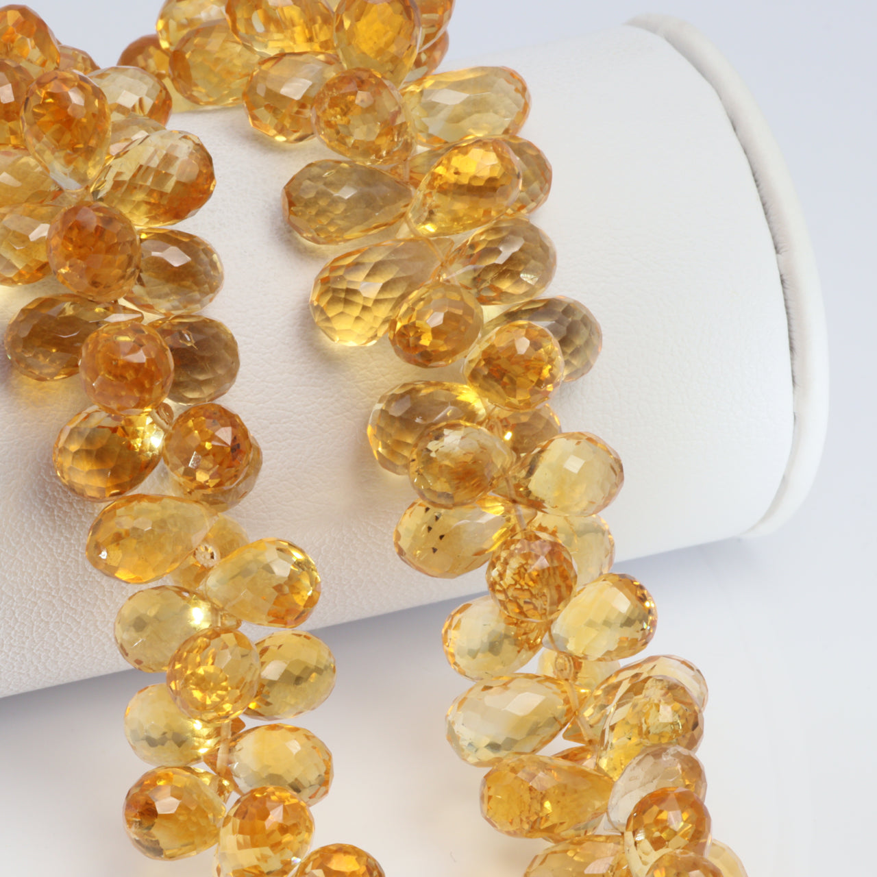 Yellow Citrine 9x6mm Faceted Teardrop Briolettes