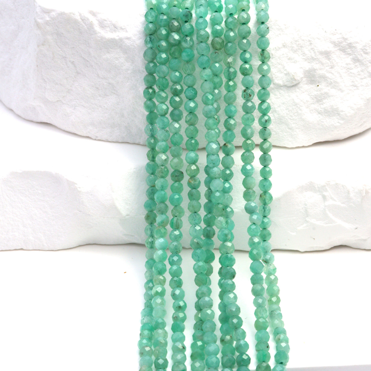 Light Green Emerald 2.5mm Faceted Rounds Bead Strand