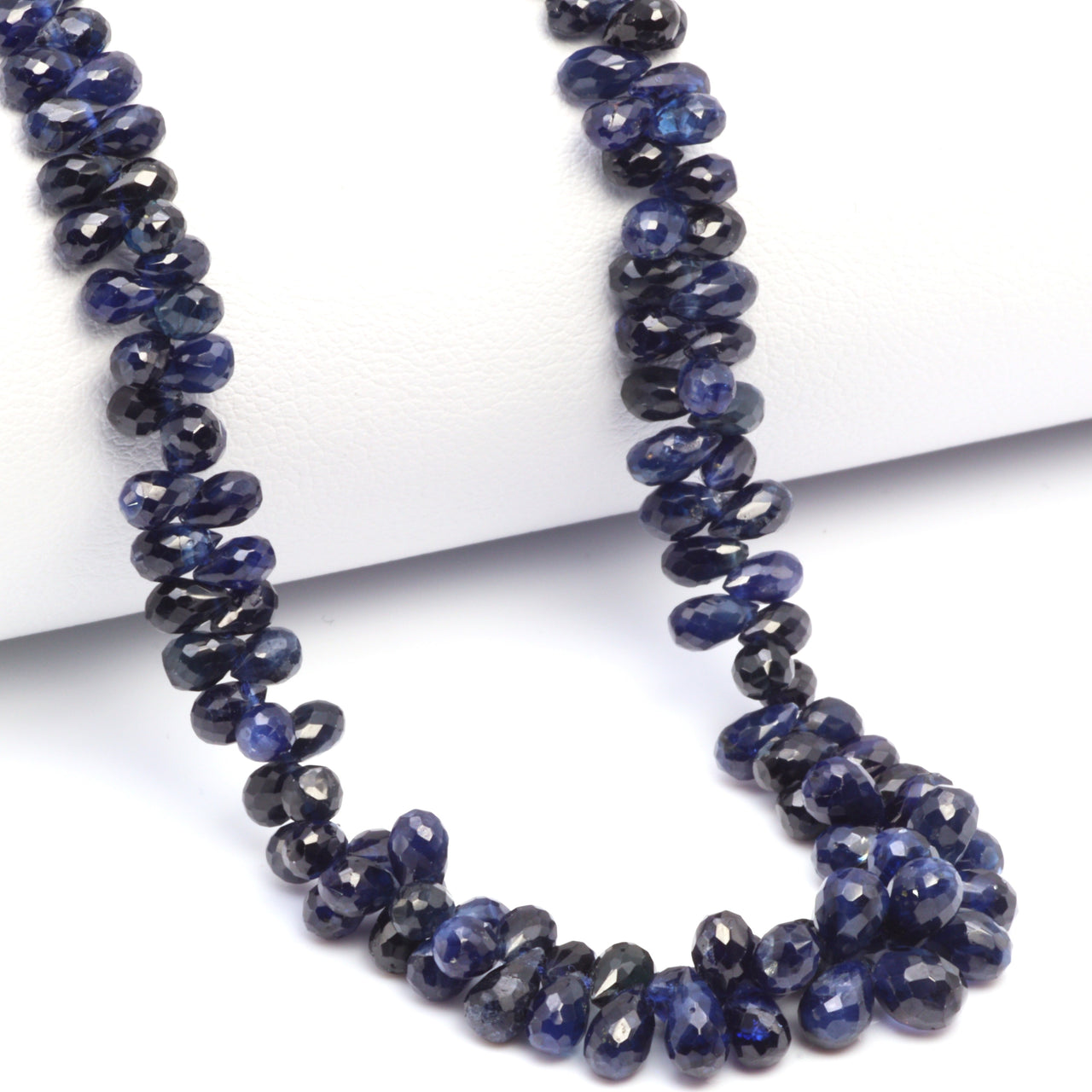 Navy Blue Sapphire 5x3mm Faceted Teardrop Briolettes