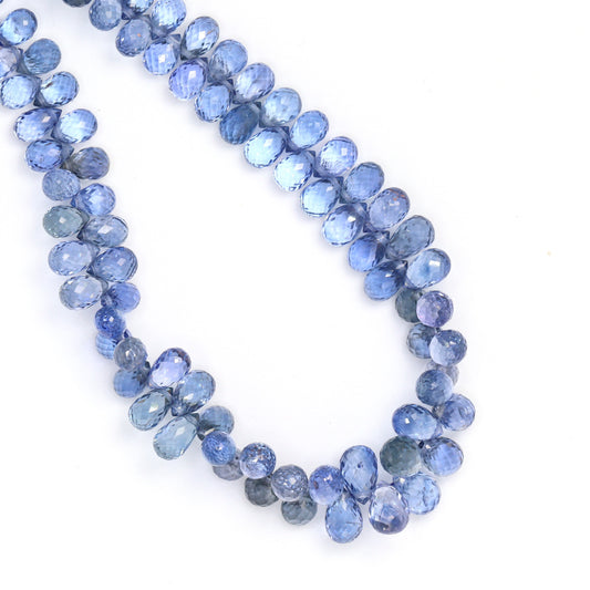 Cornflower Blue Sapphire 5x3mm Faceted Teardrop Briolettes Bead Strand