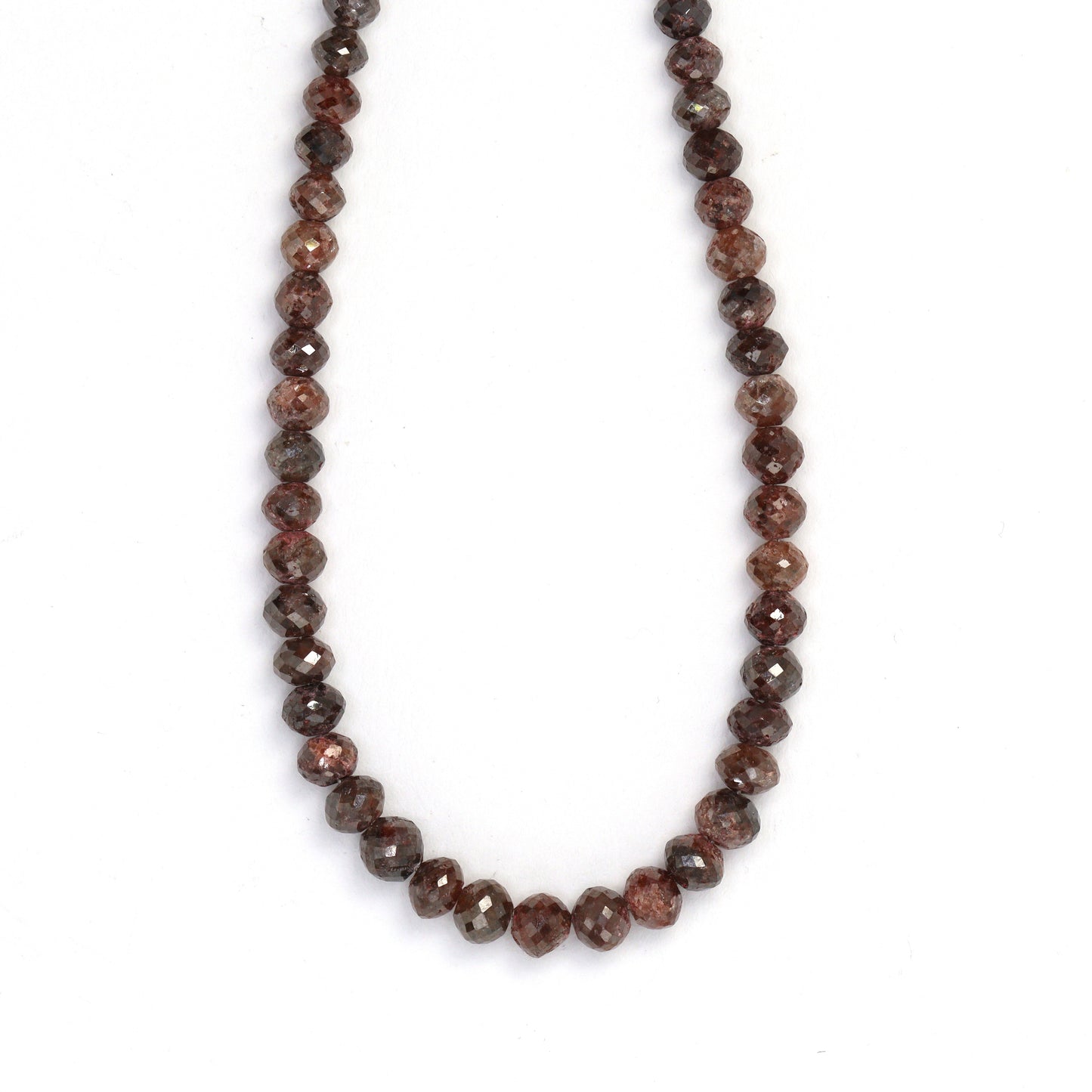 Brown Diamond 3mm - 4.5mm Hand Faceted Rondelles Bead Strand
