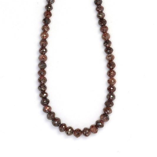Brown Diamond 3mm - 4.5mm Hand Faceted Rondelles Bead Strand