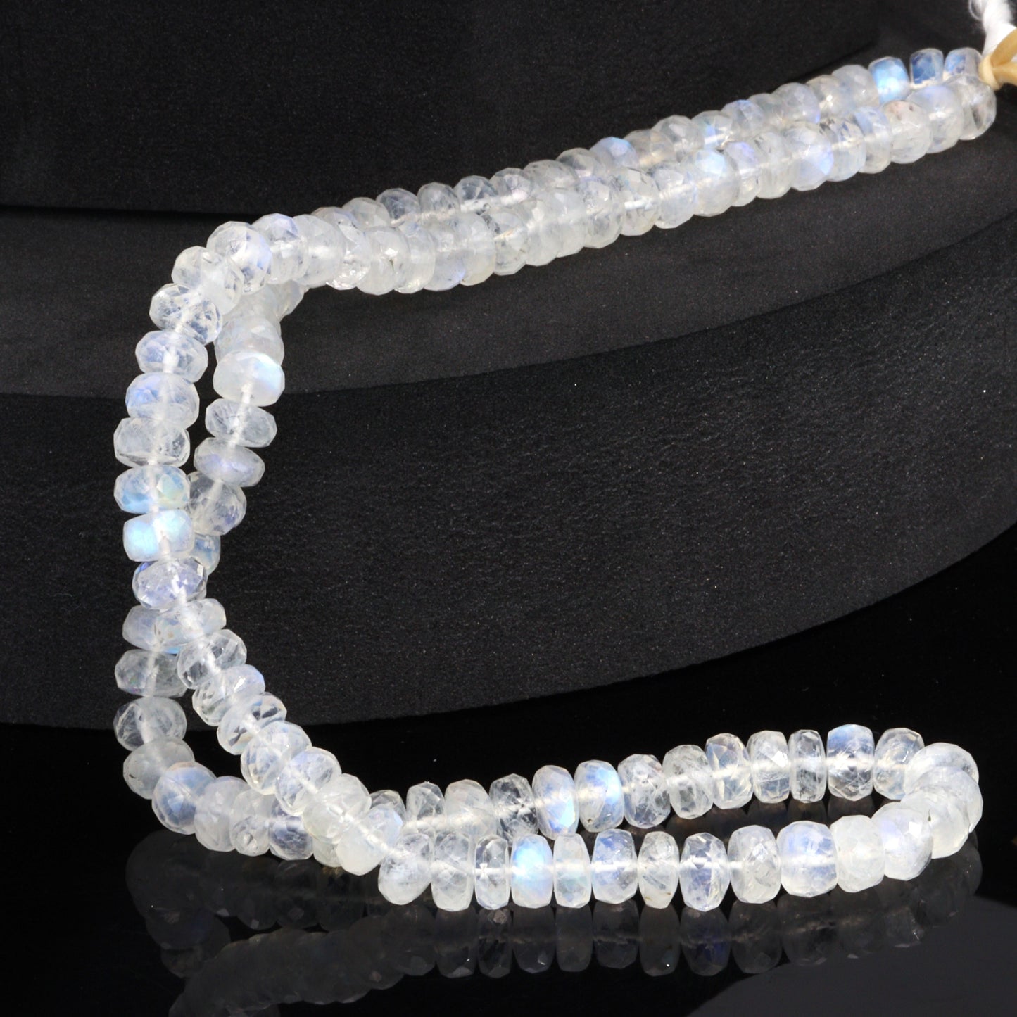 Blue Rainbow Moonstone 6mm Faceted Rondelles