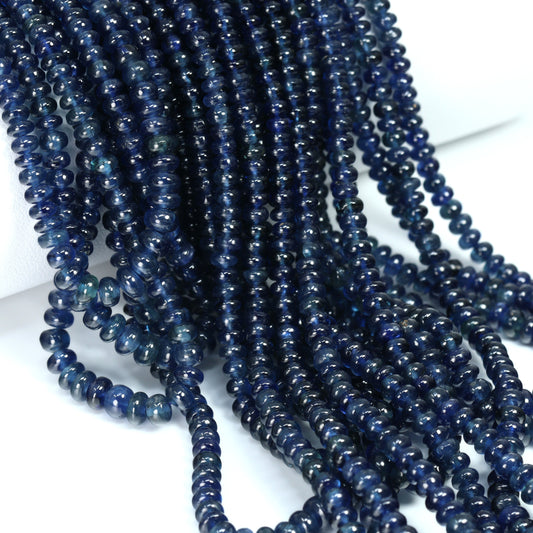 Blue Sapphire 2.5mm – 5mm Smooth Rondelles 14 Strand Bead Necklace