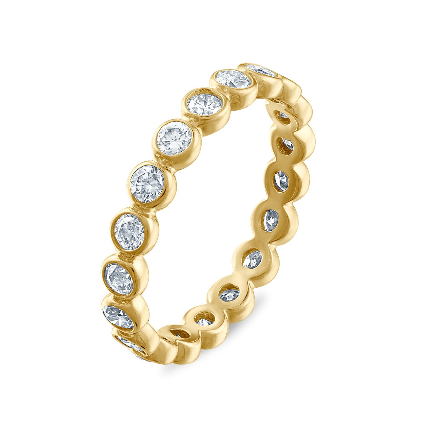 Bezel Set White Diamond Eternity Band