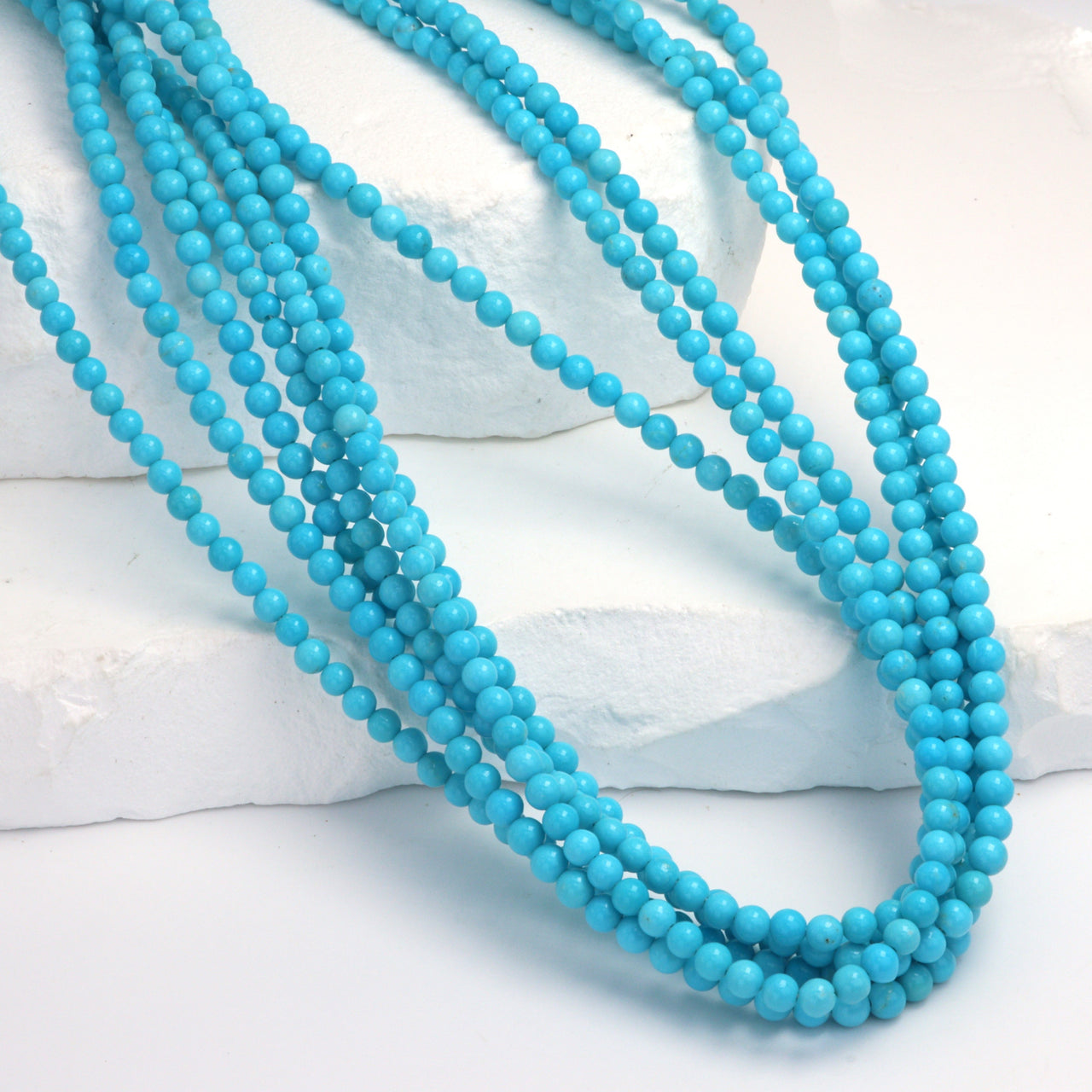 Sleeping Beauty Turquoise 3mm Smooth Rounds