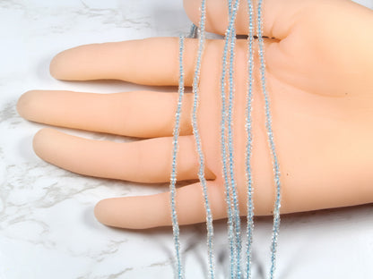 Aquamarine 2.5mm Faceted Rondelles