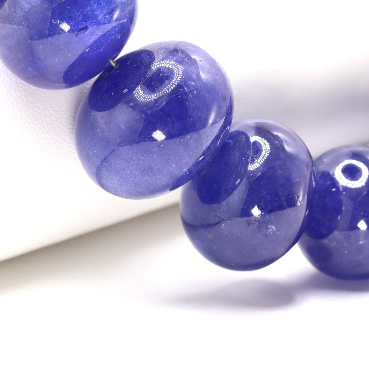 AAA Tanzanite 13mm – 25mm Smooth Rondelles 1 Strand Bead Necklace