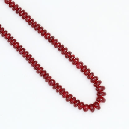 AAA Red Ruby 4mm - 6mm Smooth Rondelles Bead Strand