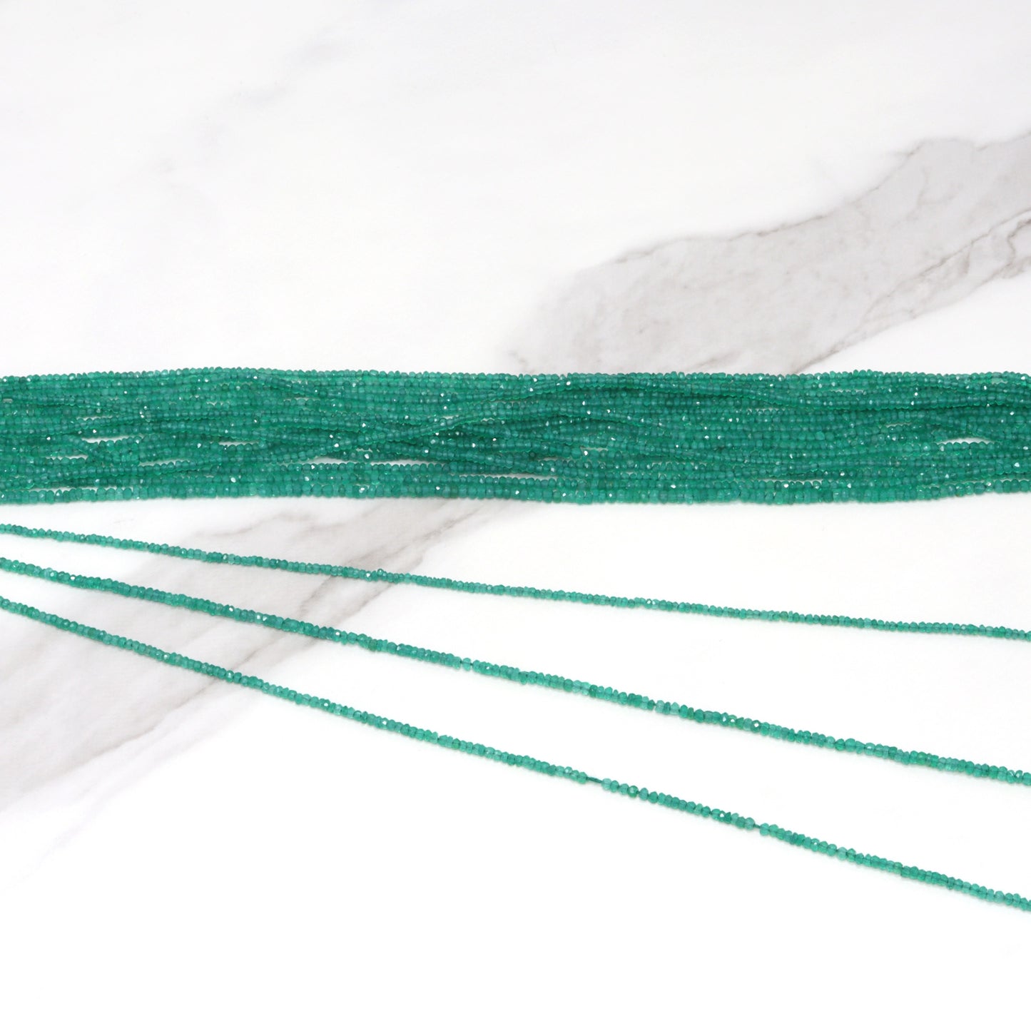Green Onyx 2mm Faceted Rondelles