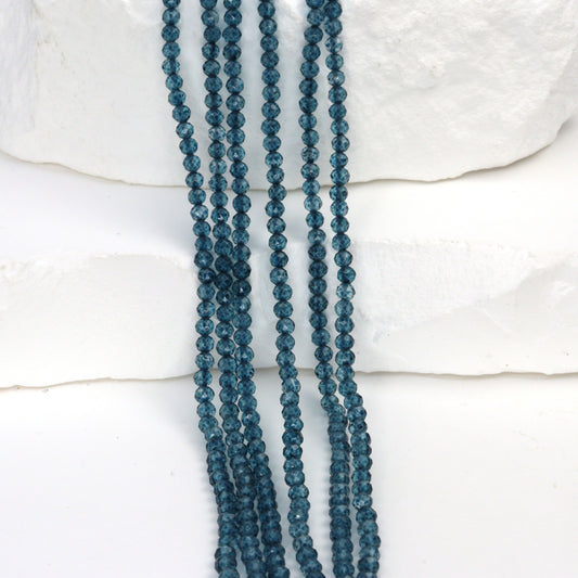 Coated London Blue Quartz 2.5mm Faceted Rounds