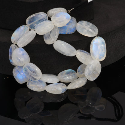 AAA Blue Rainbow Moonstone 17x14mm Smooth Nuggets