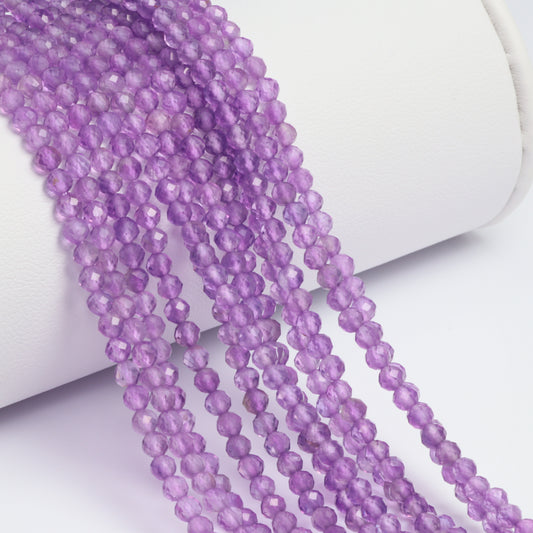 Pink Amethyst 3mm Faceted Rounds