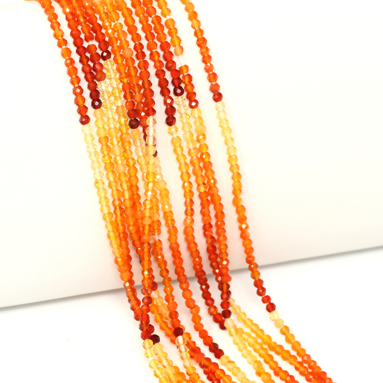 Ombre Mexican Fire Opal 2mm Faceted Rounds Bead Strand