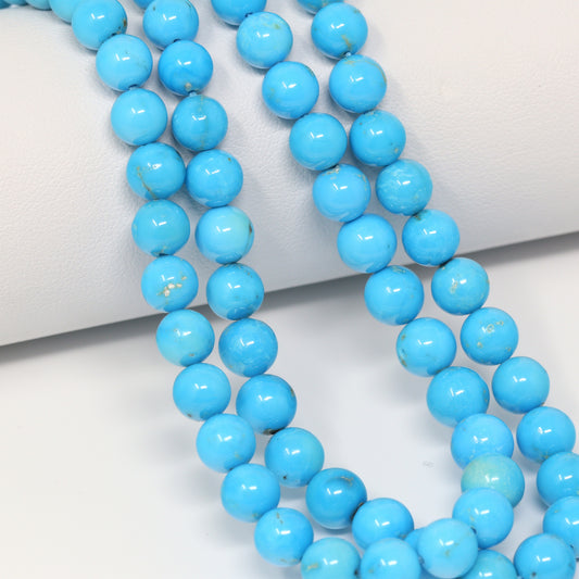Sleeping Beauty Turquoise 6.5mm – 7.5mm Smooth Rounds Bead Strand